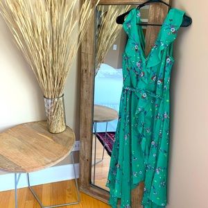 Emerald green floral dress